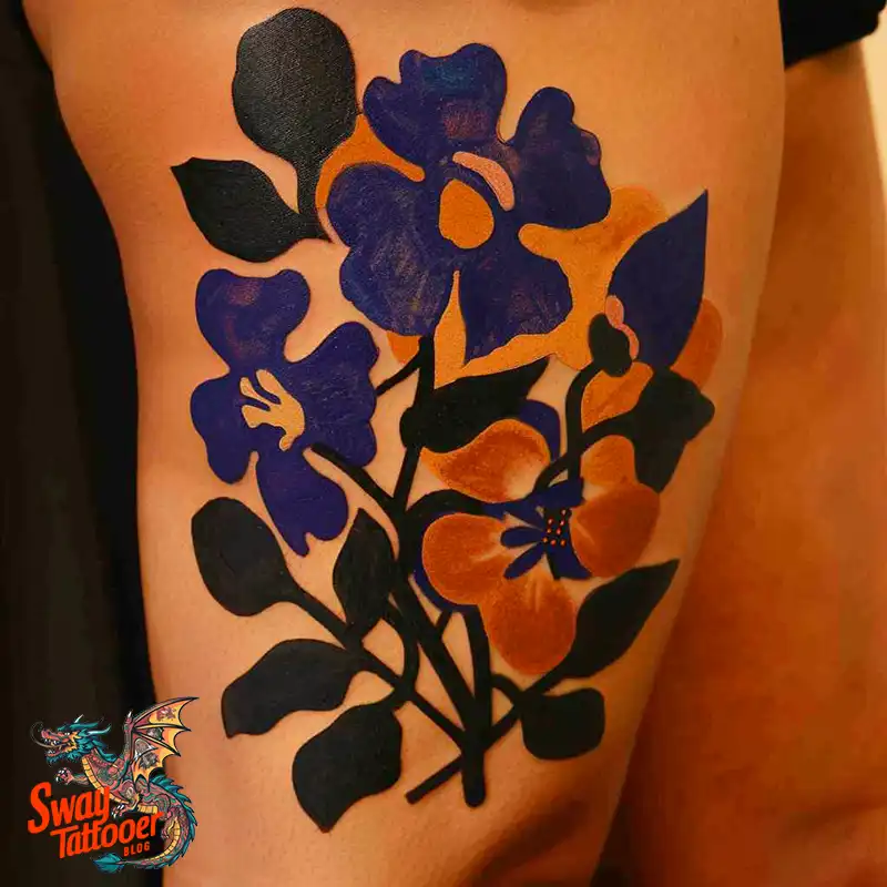 floral thigh tattoo designs