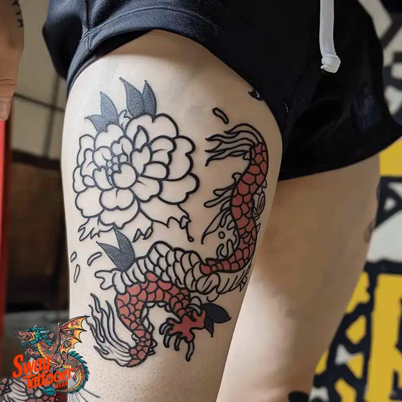 floral thigh tattoo designs