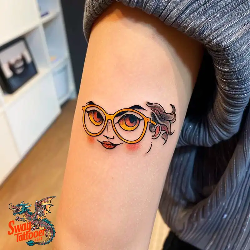 80 Glasses Tattoo Designs: Meaning, Art styles, and More 23 Glasses Tattoo Designs