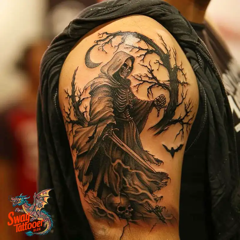 100 Grim Reaper Tattoo Designs: Meaning, Designs & Care 88 grim reaper17