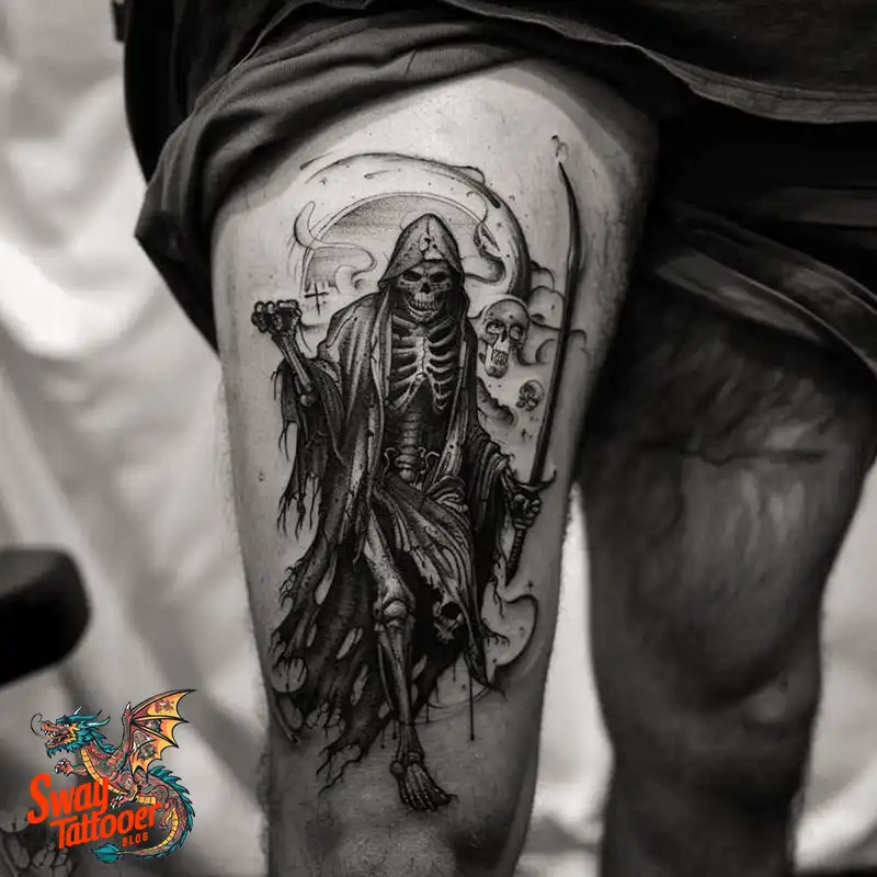 100 Grim Reaper Tattoo Designs: Meaning, Designs & Care 72 grim reaper27