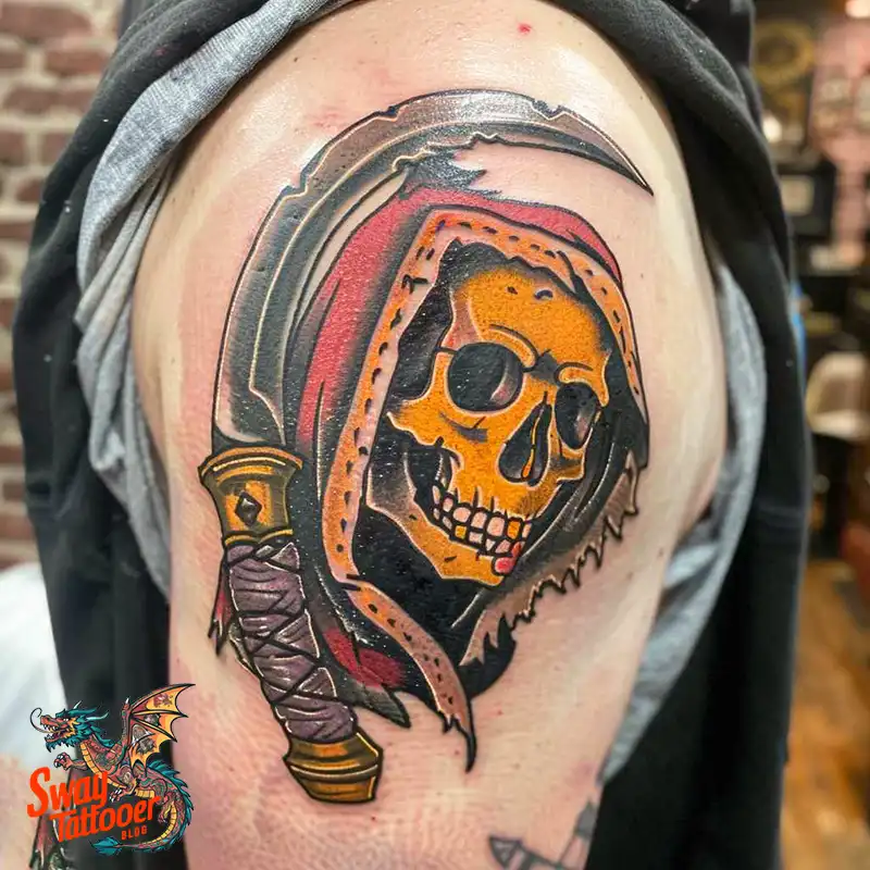 100 Grim Reaper Tattoo Designs: Meaning, Designs & Care 68 grim reaper31