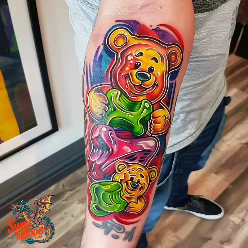 100 Gummy Bear Tattoo Designs: Meaning, Style and Aftercare 84 gummy bear9