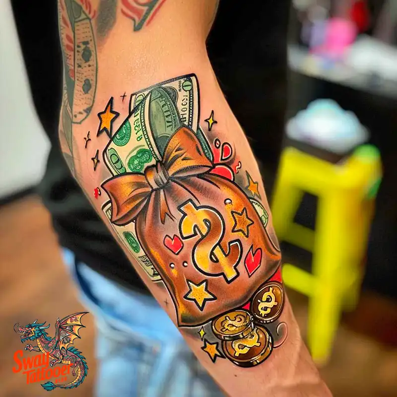 80 Money Bag Tattoo Designs: Symbolism, and Art Style 75 money bag1