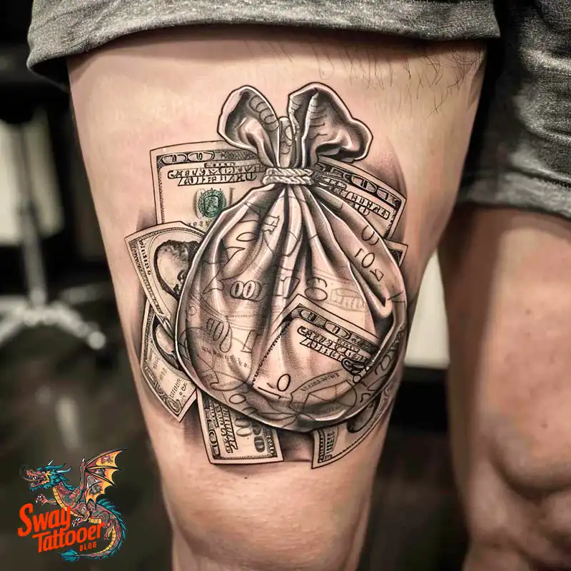 80 Money Bag Tattoo Designs: Symbolism, and Art Style 57 Money Bag Tattoo