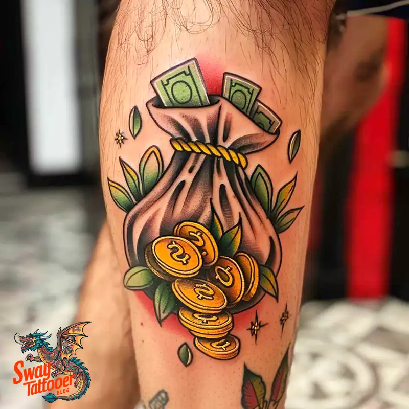 80 Money Bag Tattoo Designs: Symbolism, and Art Style 74 money bag2