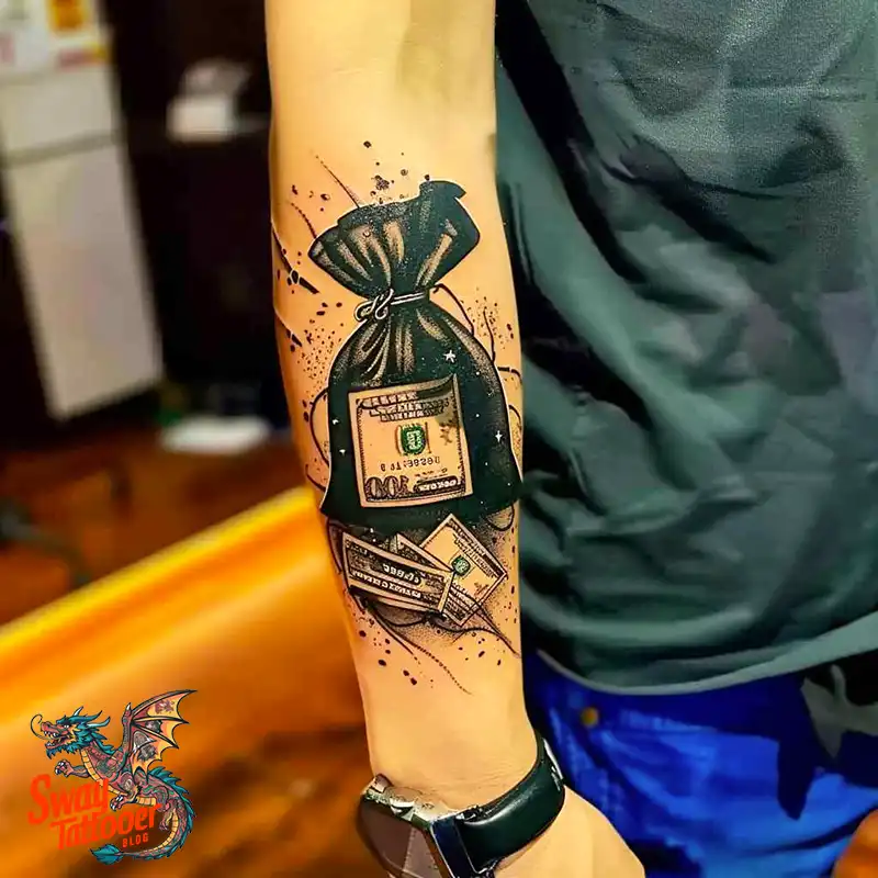 80 Money Bag Tattoo Designs: Symbolism, and Art Style 49 Money Bag Tattoo