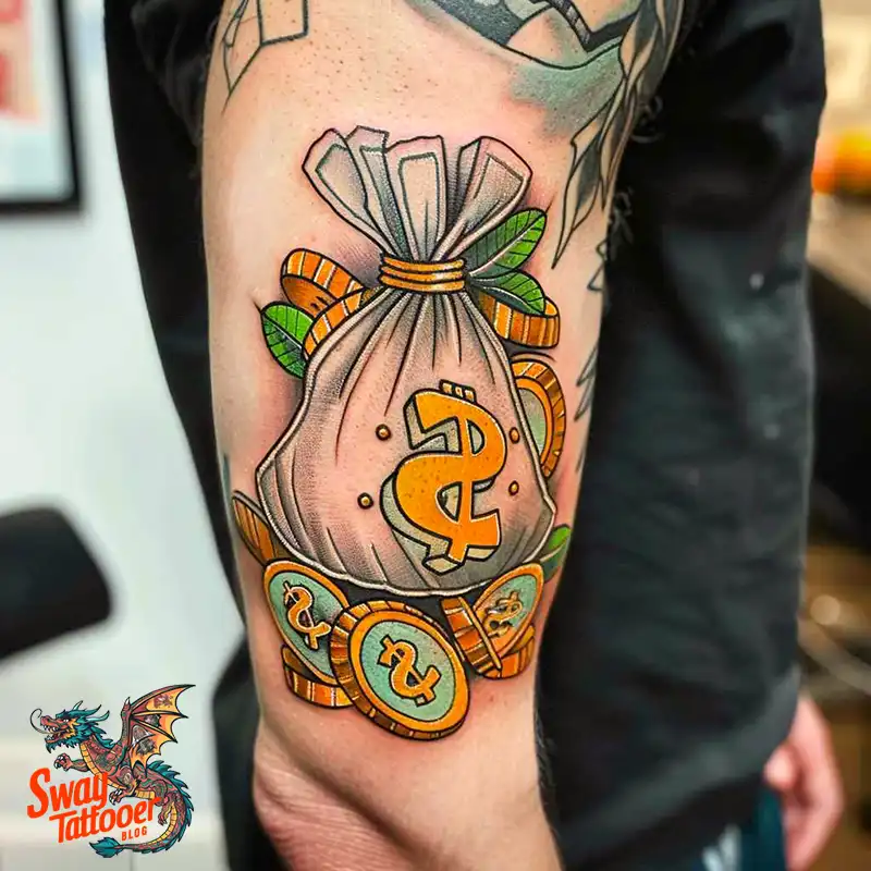 80 Money Bag Tattoo Designs: Symbolism, and Art Style 73 money bag3