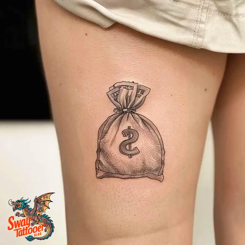80 Money Bag Tattoo Designs: Symbolism, and Art Style 61 money bag4