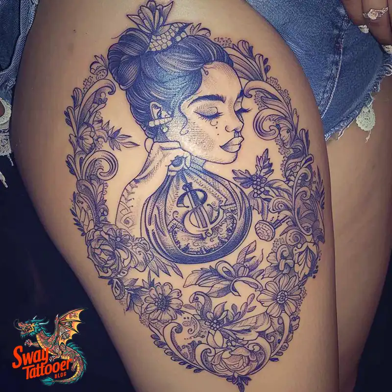 80 Money Bag Tattoo Designs: Symbolism, and Art Style 31 Money Bag Tattoo