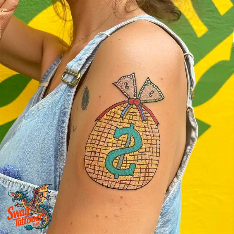 80 Money Bag Tattoo Designs: Symbolism, and Art Style 29 Money Bag Tattoo design