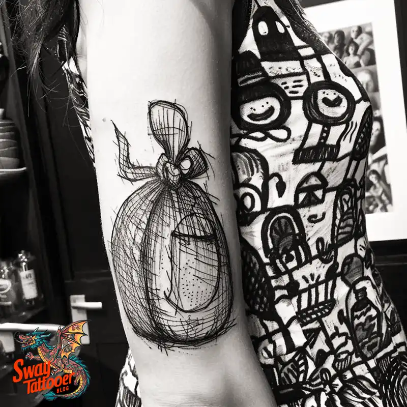 80 Money Bag Tattoo Designs: Symbolism, and Art Style 23 Money Bag Tattoo design