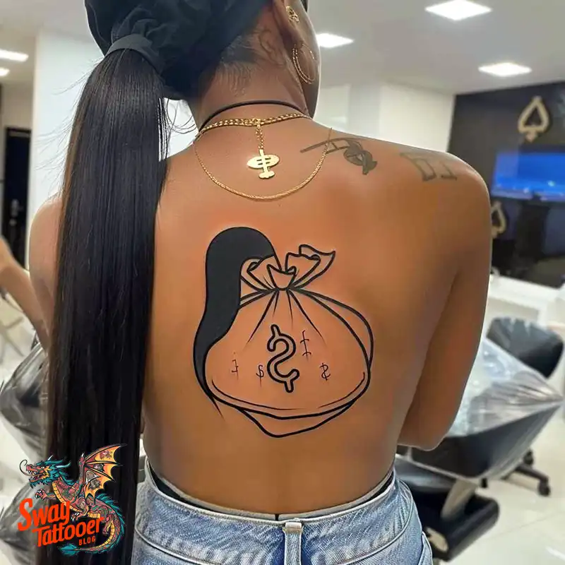 80 Money Bag Tattoo Designs: Symbolism, and Art Style 22 Money Bag Tattoo design