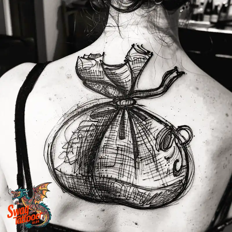 80 Money Bag Tattoo Designs: Symbolism, and Art Style 20 Money Bag Tattoo design