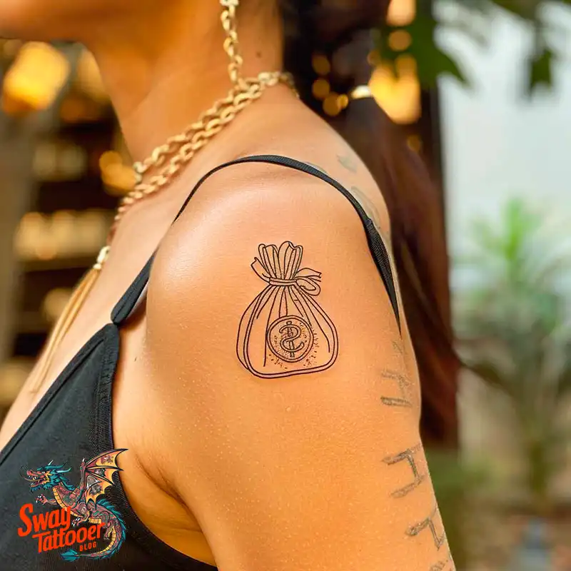 80 Money Bag Tattoo Designs: Symbolism, and Art Style 18 Money Bag Tattoo design