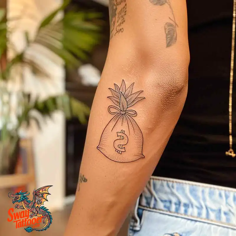 80 Money Bag Tattoo Designs: Symbolism, and Art Style 16 Money Bag Tattoo design
