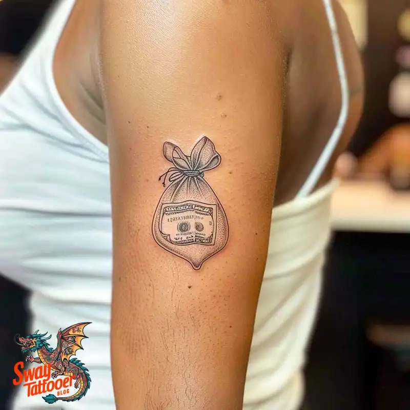 80 Money Bag Tattoo Designs: Symbolism, and Art Style 15 Money Bag Tattoo design