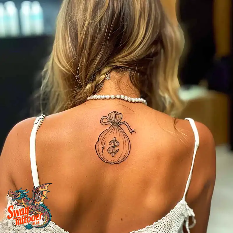 80 Money Bag Tattoo Designs: Symbolism, and Art Style 12 Money Bag Tattoo design