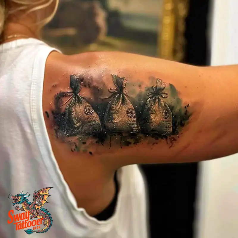 80 Money Bag Tattoo Designs: Symbolism, and Art Style 10 Money Bag Tattoo design