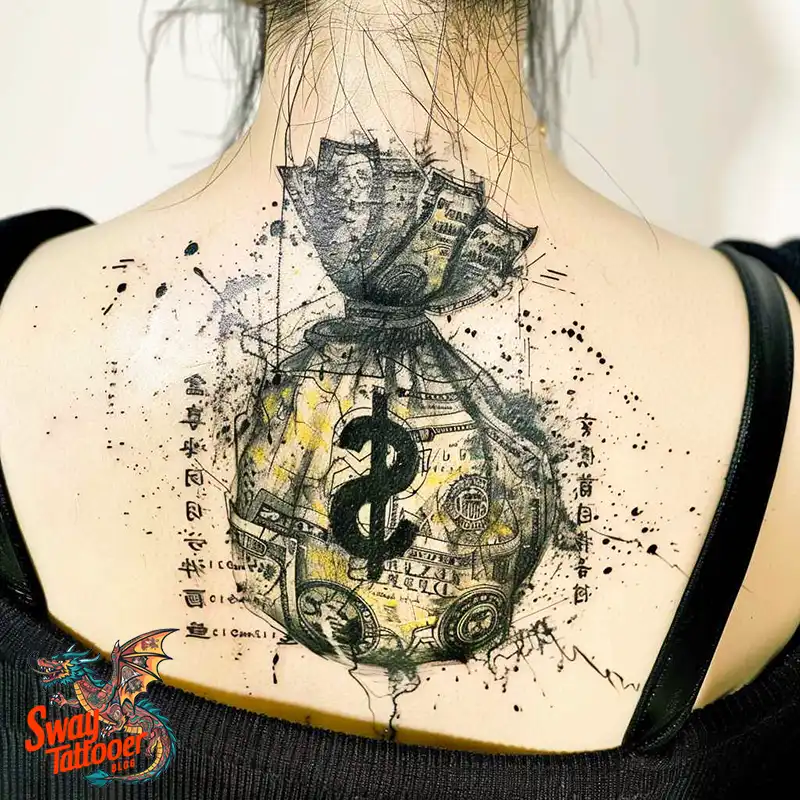 80 Money Bag Tattoo Designs: Symbolism, and Art Style 8 Money Bag Tattoo design