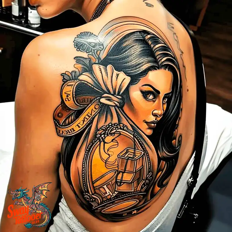 80 Money Bag Tattoo Designs: Symbolism, and Art Style 5 Money Bag Tattoo design