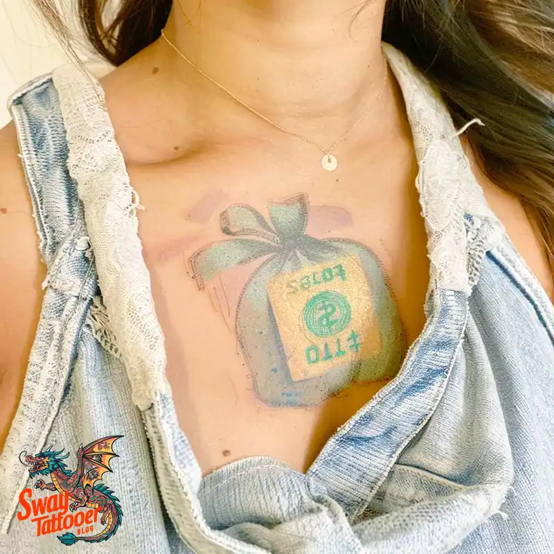 80 Money Bag Tattoo Designs: Symbolism, and Art Style 4 Money Bag Tattoo design