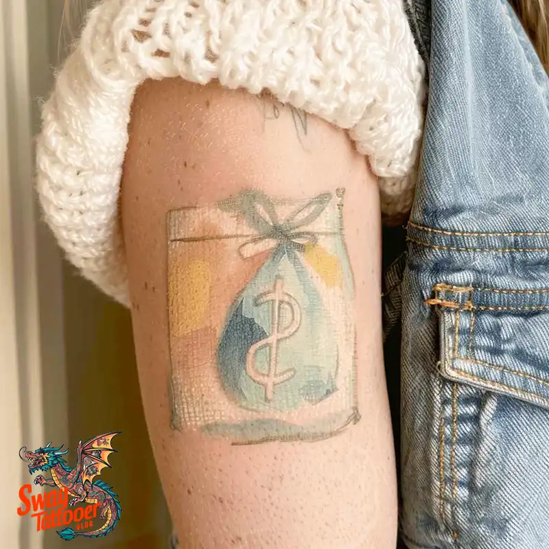 80 Money Bag Tattoo Designs: Symbolism, and Art Style 3 Money Bag Tattoo design