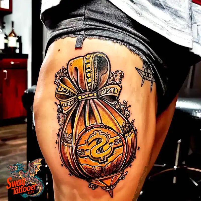 80 Money Bag Tattoo Designs: Symbolism, and Art Style 2 Money Bag Tattoo design