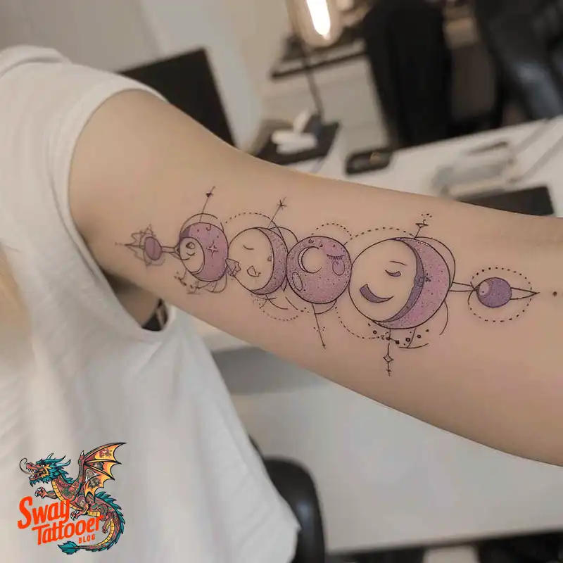 100 Moon Phase Tattoo Designs: Symbolism, and Style 76 moon phase17