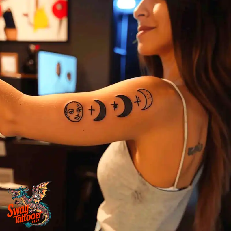 100 Moon Phase Tattoo Designs: Symbolism, and Style 77 moon phase18