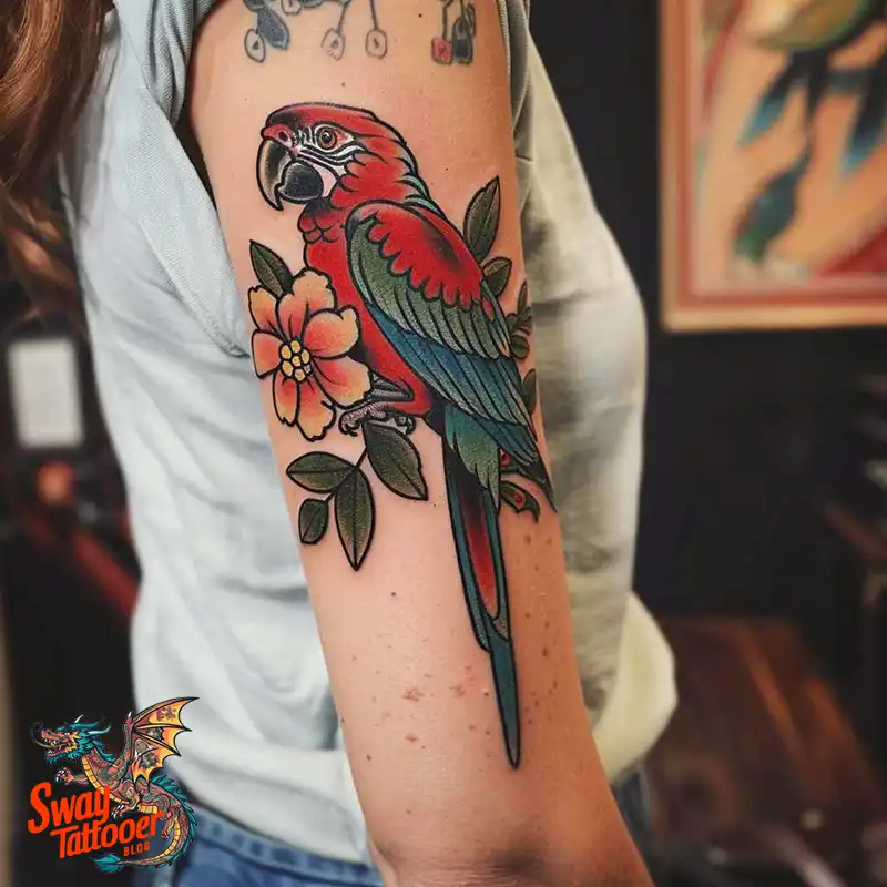 120 Parrot Tattoo Designs, Meanings, Aftercare, & Color Key 8 Parrot Tattoo Design