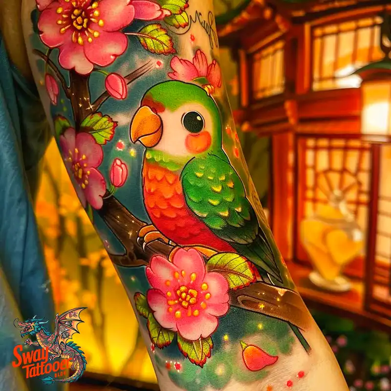 120 Parrot Tattoo Designs, Meanings, Aftercare, & Color Key 2 Parrot Tattoo Design