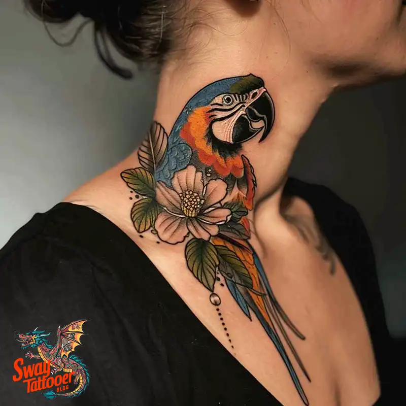120 Parrot Tattoo Designs, Meanings, Aftercare, & Color Key 96 parrot16