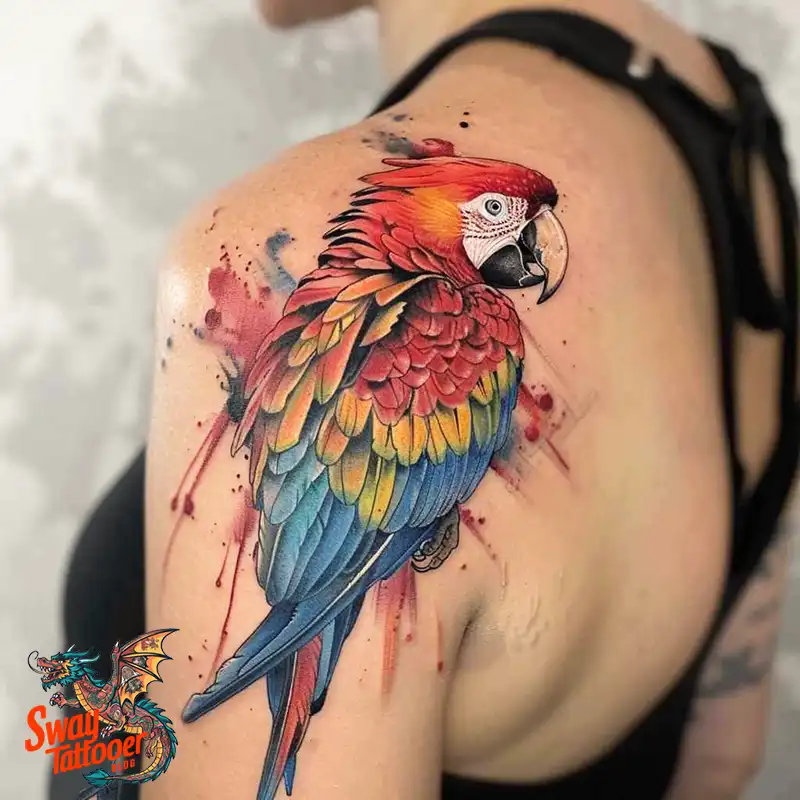 120 Parrot Tattoo Designs, Meanings, Aftercare, & Color Key 94 parrot18