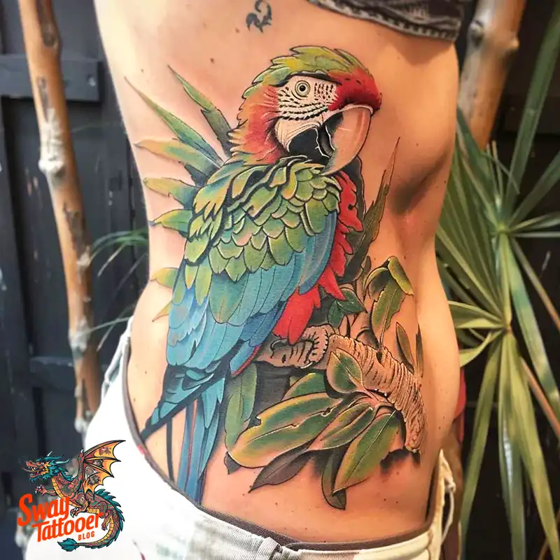 120 Parrot Tattoo Designs, Meanings, Aftercare, & Color Key 93 parrot19