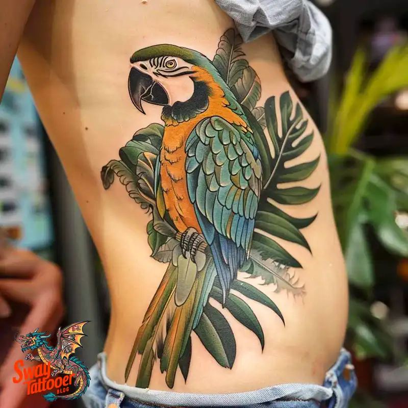 120 Parrot Tattoo Designs, Meanings, Aftercare, & Color Key 91 parrot21
