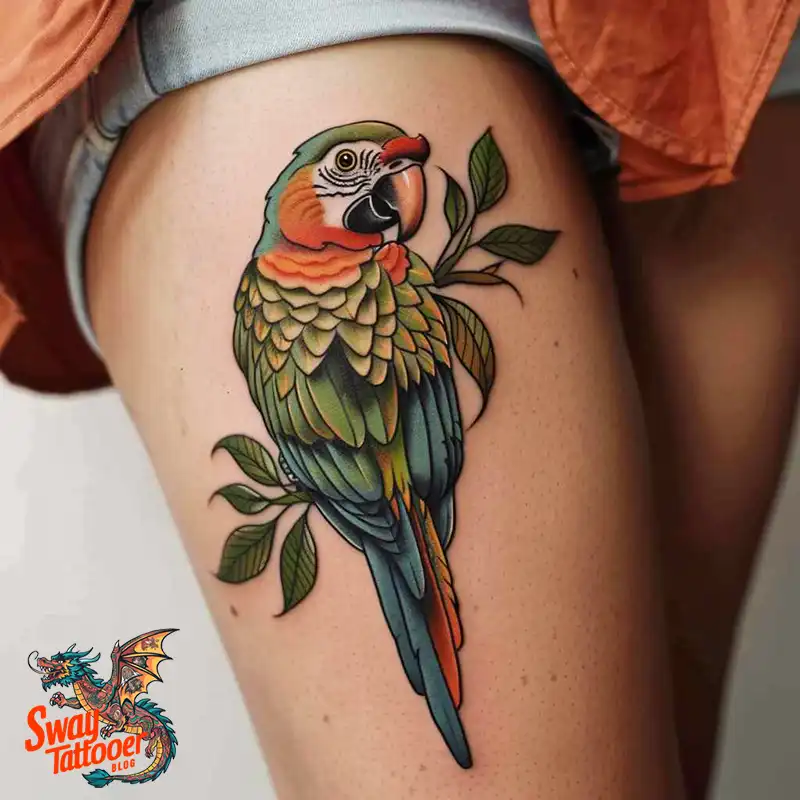 120 Parrot Tattoo Designs, Meanings, Aftercare, & Color Key 89 parrot24