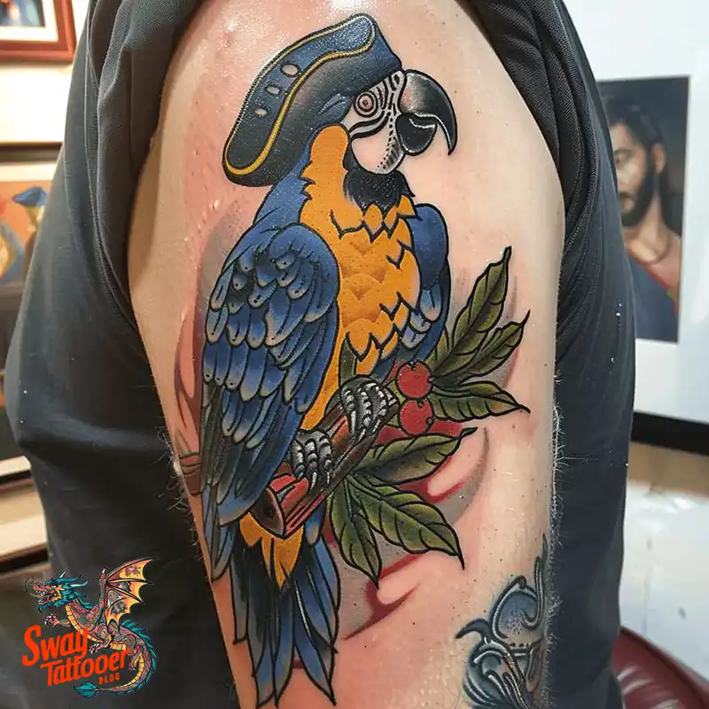 120 Parrot Tattoo Designs, Meanings, Aftercare, & Color Key 83 parrot29