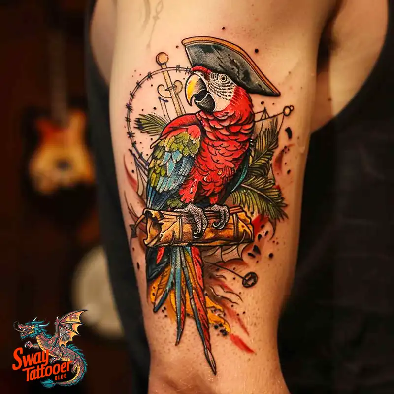 120 Parrot Tattoo Designs, Meanings, Aftercare, & Color Key 81 parrot31