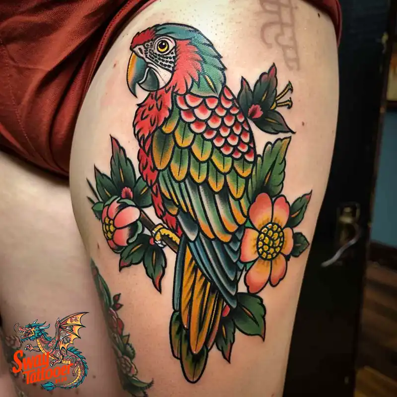 120 Parrot Tattoo Designs, Meanings, Aftercare, & Color Key 74 Parrot Tattoo