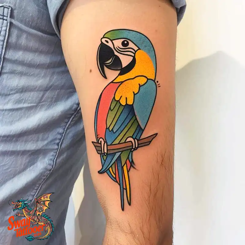 120 Parrot Tattoo Designs, Meanings, Aftercare, & Color Key 97 parrot4