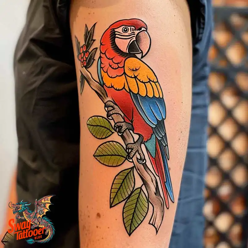 120 Parrot Tattoo Designs, Meanings, Aftercare, & Color Key 102 parrot5