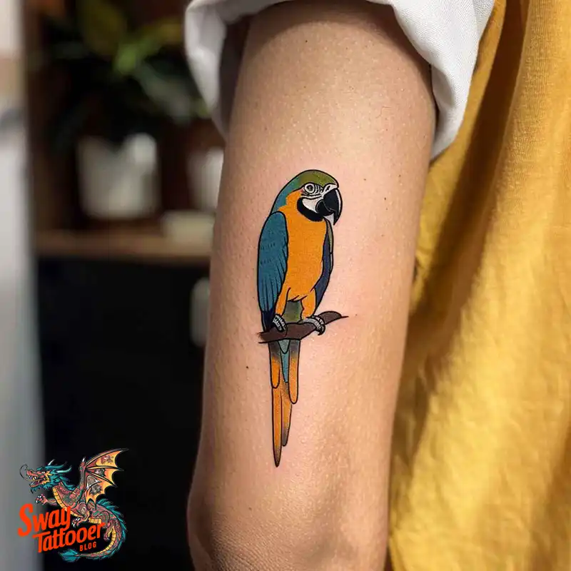 120 Parrot Tattoo Designs, Meanings, Aftercare, & Color Key 105 parrot8