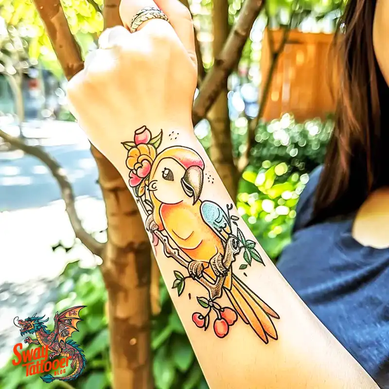 120 Parrot Tattoo Designs, Meanings, Aftercare, & Color Key 18 Parrot Tattoo Design