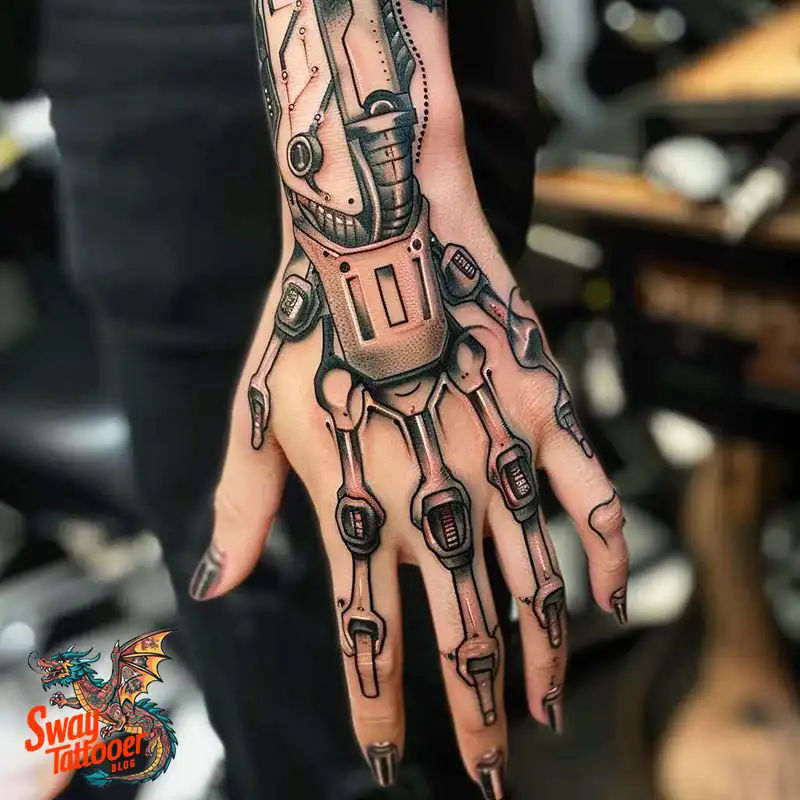Robot Hand Tattoo