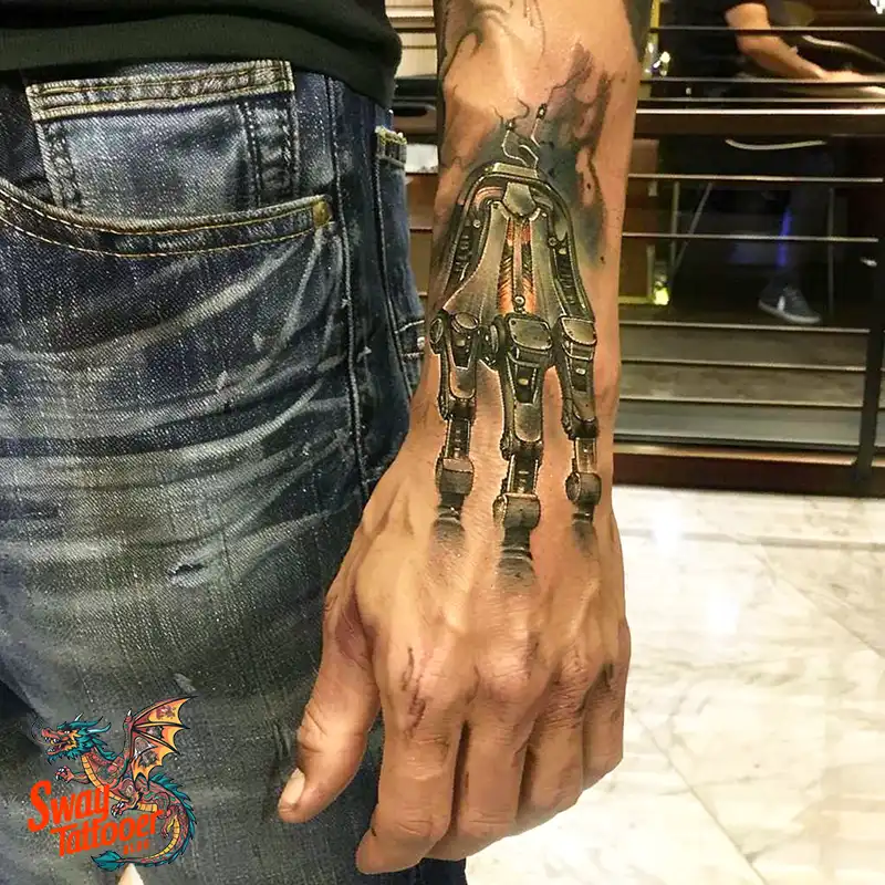 Robot Hand Tattoo