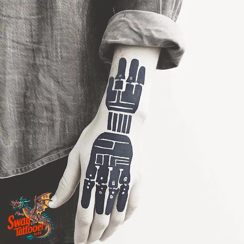 Robot Hand Tattoo Design