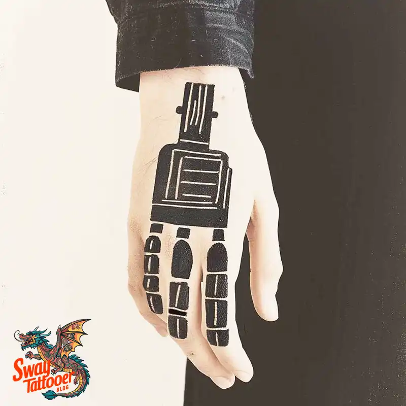 Robot Hand Tattoo Design