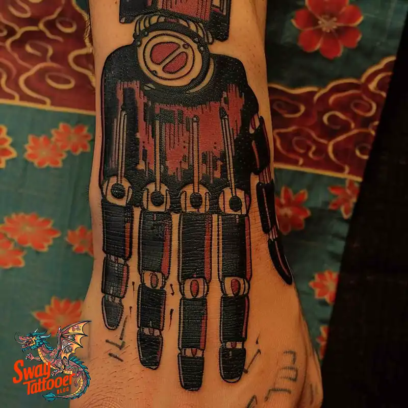Robot Hand Tattoo Design