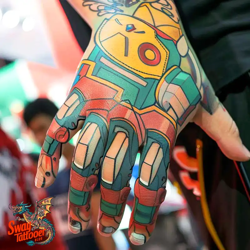 Robot Hand Tattoo Design